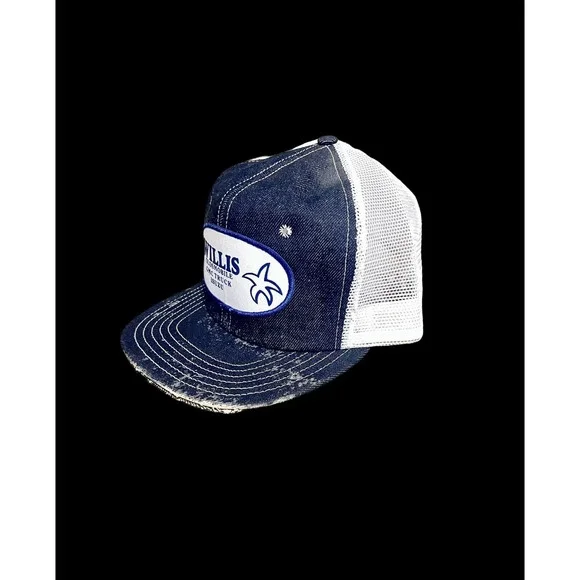 VINTAGE RARE - DeLong Trucker Hat Blue Denim - USA - GMC - Izuzu - Oldsmobile - Picture 2 of 9
